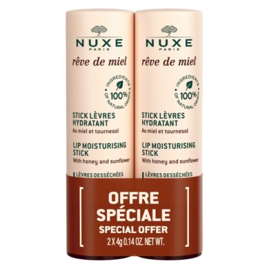 NUXE REVE DE MIEL OFFRE SPECIAL STICK LEVRE HYDRATANT 2X4G NUXE REVE DE MIEL OFFRE SPECIAL STICK LEVRE HYDRATANT 2X4G