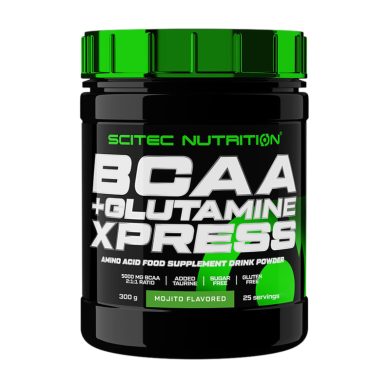 SCITEC NUTRITION BCAA+ GLUTAMINE XPRESS MOJITO FLAVORED 300 G SCITEC NUTRITION BCAA+ GLUTAMINE XPRESS MOJITO FLAVORED 300 G