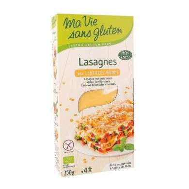 MA VIE SANS GLUTEN LASAGNES AUX LENTILLES JAUNES 250 G MA VIE SANS GLUTEN LASAGNES AUX LENTILLES JAUNES 250 G