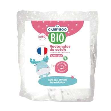 NATUROPERA CARRYBOO BIO RECTANGLES DE COTON 180 UNITES NATUROPERA CARRYBOO BIO RECTANGLES DE COTON 180 UNITES