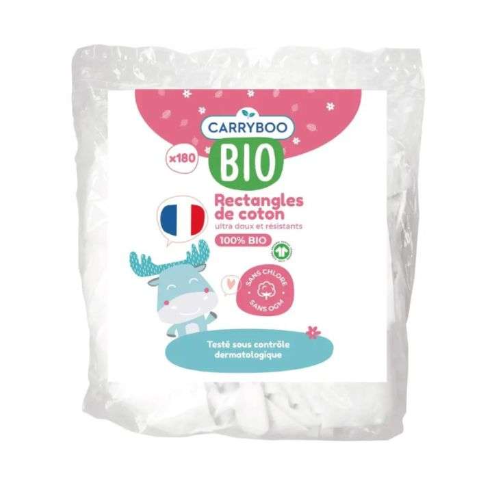 NATUROPERA CARRYBOO BIO RECTANGLES DE COTON 180 UNITES NATUROPERA CARRYBOO BIO RECTANGLES DE COTON 180 UNITES