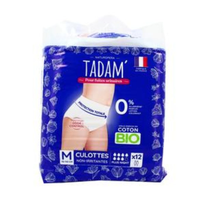 TADAM CULOTTES FUITES URINAIRES COTON BIO PLUS NIGHT X 12 TADAM CULOTTES FUITES URINAIRES COTON BIO PLUS NIGHT X 12