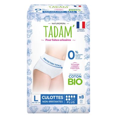 TADAM 8 CULOTTES PLUS TAILLE L POUR FUITES URINAIRES TADAM 8 CULOTTES PLUS TAILLE L POUR FUITES URINAIRES