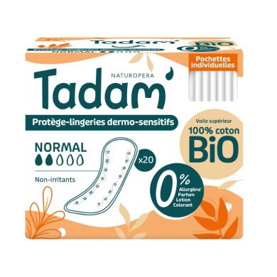 TADAM 20 SERVIETTES DERMO SENSITIVES NORMAL COTON BIO NON IRRITANTS TADAM 20 SERVIETTES DERMO SENSITIVES NORMAL COTON BIO NON IRRITANTS