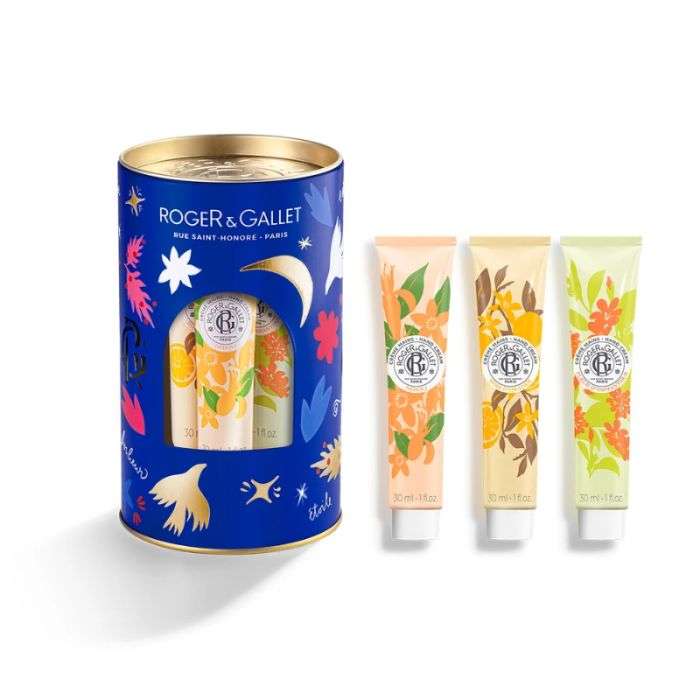 ROGER ET GALLET COFFRET 3 CREMES MAINS BOIS DORANGE NEROLI ET FLEUR DOSMANTHUS ROGER ET GALLET COFFRET 3 CREMES MAINS BOIS DORANGE NEROLI ET FLEUR DOSMANTHUS
