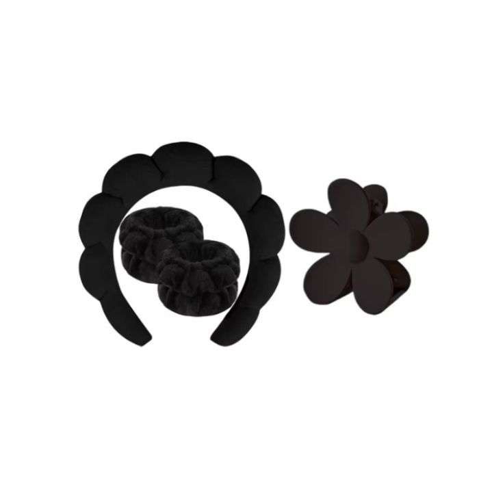 SET BANDEAU CHEVEUX + BANDE POIGNET + PINCE CHEVEUX FLEUR SET BANDEAU CHEVEUX + BANDE POIGNET + PINCE CHEVEUX FLEUR