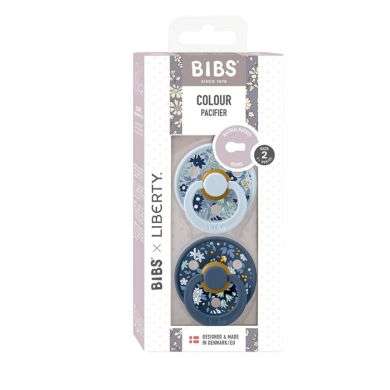 BIBS x LIBERTY COLOUR PACIFIER PACK DE 2 SIZE 2 CHAMOMILE LAWN ET BABY BLEU  BIBS x LIBERTY COLOUR PACIFIER PACK DE 2 SIZE 2 CHAMOMILE LAWN ET BABY BLEU