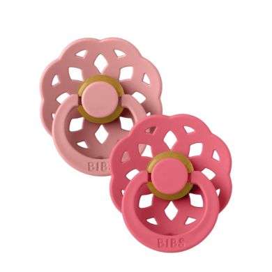 BIBS BOHEME PACIFIER NATURAL RUBBER ROUND SIZE 1 PACK DE 2 DUSTY PINK ET CORAL BIBS BOHEME PACIFIER NATURAL RUBBER ROUND SIZE 1 PACK DE 2 DUSTY PINK ET CORAL