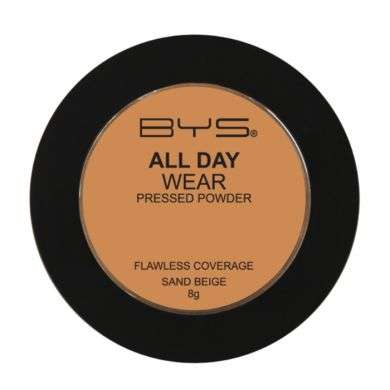 BYS ALL DAY WEAR PRESSED POWDER SAND BEIGE 8G BYS ALL DAY WEAR PRESSED POWDER SAND BEIGE 8G