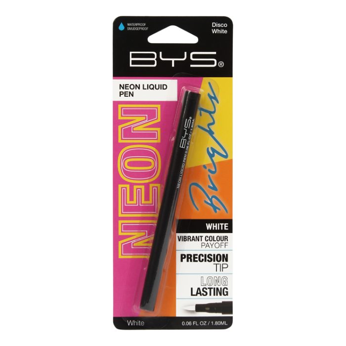 BYS NEON LIQUID PEN WATERPROOF DISCO WHITE 1.8 ML BYS NEON LIQUID PEN WATERPROOF DISCO WHITE 1.8 ML