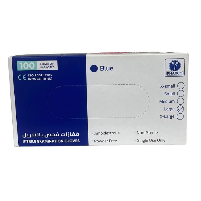 PHARCO BLUE NITRILE EXAMINATION GANTS TAILLE L 100 UNITES PHARCO BLUE NITRILE EXAMINATION GANTS TAILLE L 100 UNITES