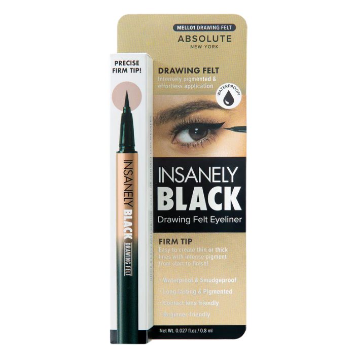 ABSOLUTE NEW YORK INSANELY BLACK DRAWING FELT EYLINER MELL01 FIRM TIP 0.8 ML ABSOLUTE NEW YORK INSANELY BLACK DRAWING FELT EYLINER MELL01 FIRM TIP 0.8 ML