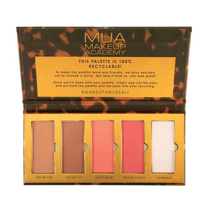 MUAGOLDEN HOUR FACE PALETTE BRONZER BLUSHER AND HIGHLIGHTER COLLECTION 15G MUAGOLDEN HOUR FACE PALETTE BRONZER BLUSHER AND HIGHLIGHTER COLLECTION 15G