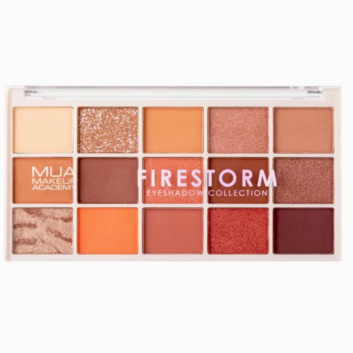 MUA 15 SHADE EYESHADOW PALETTE FIRESTORM 12 G MUA 15 SHADE EYESHADOW PALETTE FIRESTORM 12 G
