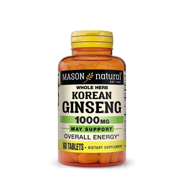 MASON NATURAL KOREAN GINSENG 1000 MG 60 TABLETS MASON NATURAL KOREAN GINSENG 1000 MG 60 TABLETS