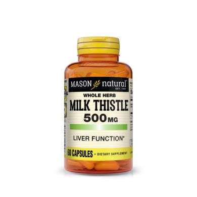 MASON NATURAL WHOLE HERB MILK THISTLE 500 MG 60 CAPSULES MASON NATURAL WHOLE HERB MILK THISTLE 500 MG 60 CAPSULES