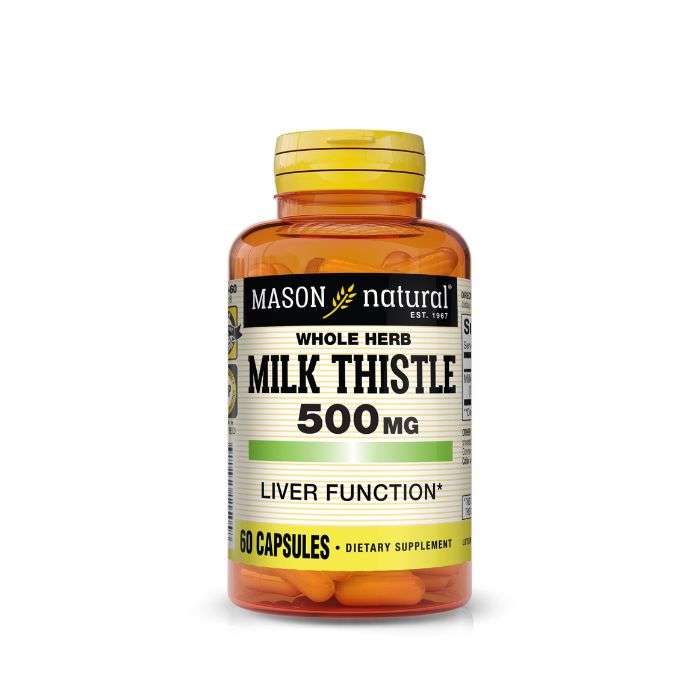 MASON NATURAL WHOLE HERB MILK THISTLE 500 MG 60 CAPSULES MASON NATURAL WHOLE HERB MILK THISTLE 500 MG 60 CAPSULES