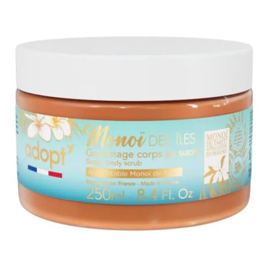ADOPT MANOI DES ILES GOMMAGE CORPS AU SUCRE 250 ML ADOPT MANOI DES ILES GOMMAGE CORPS AU SUCRE 250 ML
