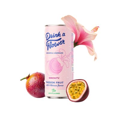 DRINK A FLOWER BOTANICAL LEMONADE SERENITY PASSION FRUIT WITHE HIBISCUS FLOWER 25 CL DRINK A FLOWER BOTANICAL LEMONADE SERENITY PASSION FRUIT WITHE HIBISCUS FLOWER 25 CL