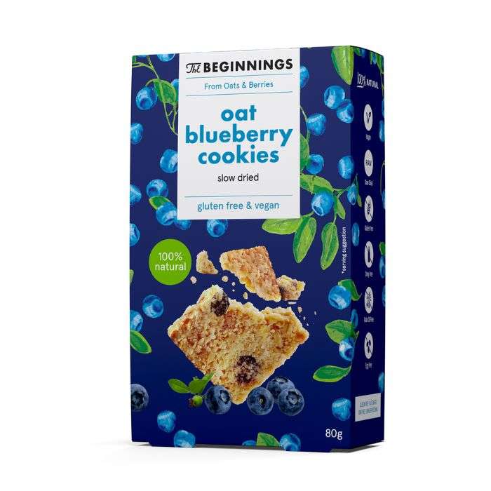 THE BEGINNINGS COOKIES AVOINE ET MYRTILLES 80 G