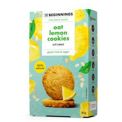 THE BEGINNINGS COOKIES AVOINE ET CITRON 80 G THE BEGINNINGS COOKIES AVOINE ET CITRON 80 G