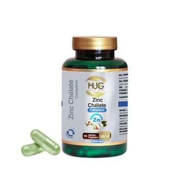 HUG ZINC CHELATE COMPLEXE 529 MG 60 CAPSULES HUG ZINC CHELATE COMPLEXE 529 MG 60 CAPSULES