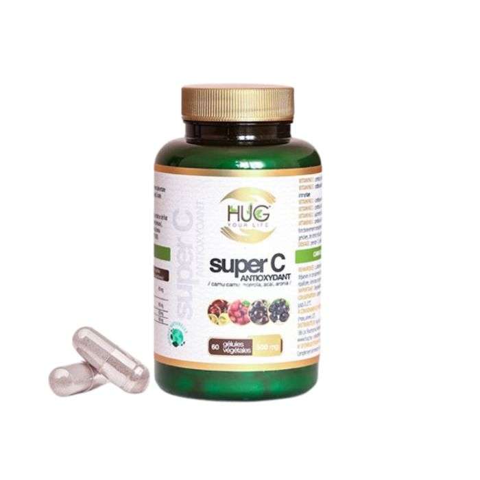 HUG SUPER C ANTIOXYDANT 500 MG 60 GELULES HUG SUPER C ANTIOXYDANT 500 MG 60 GELULES