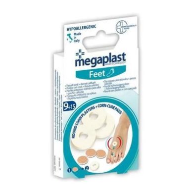 MEGAPLAST PANSEMENT POUR COR + DISQUES CORICIDES BOÎTE 24 MEGAPLAST PANSEMENT POUR COR + DISQUES CORICIDES BOÎTE 24