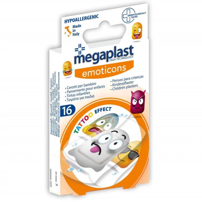 MEGAPLAST EMOTICONS PANSEMENT ENFANT TATOU EFFECT BOITE DE 16 MEGAPLAST EMOTICONS PANSEMENT ENFANT TATOU EFFECT BOITE DE 16