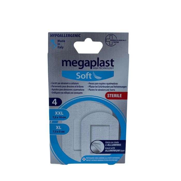 MEGAPLAST SOFT PANSEMENT POUR ABRASIONS ET BRULURES PACK DE 4 MEGAPLAST SOFT PANSEMENT POUR ABRASIONS ET BRULURES PACK DE 4