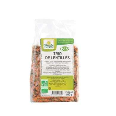 MOULIN DES MOINES TRIO DE LENTILLES 500 G MOULIN DES MOINES TRIO DE LENTILLES 500 G