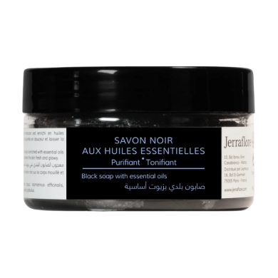 JERRAFLORE SAVON NOIR AUX HUILES ESSENTIELLES PURIFIANT TONIFIANT 100 G JERRAFLORE SAVON NOIR AUX HUILES ESSENTIELLES PURIFIANT TONIFIANT 100 G