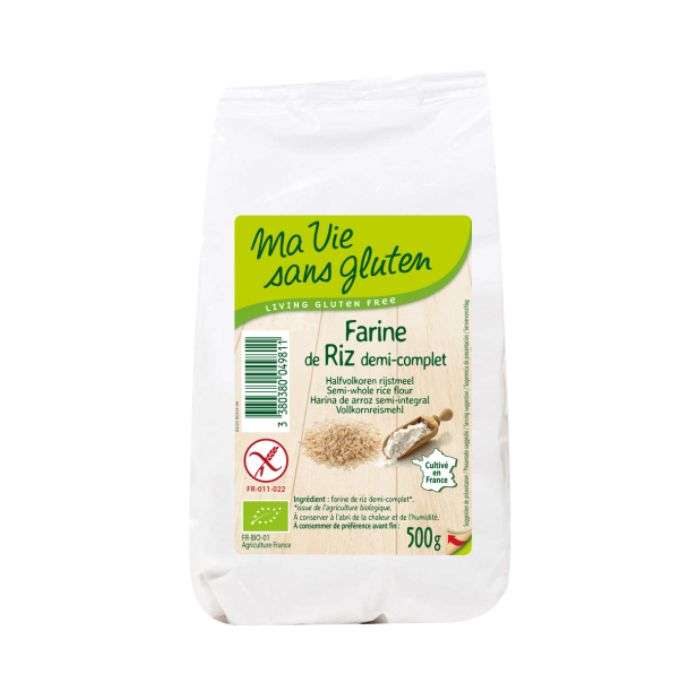 MA VIE SANS GLUTEN FARINE DE RIZ DEMI COMPLET 500 G