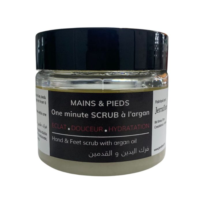 JERRAFLORE MAINS ET PIEDS ONE MINUTE SCRUB A L ARGAN 150 ML JERRAFLORE MAINS ET PIEDS ONE MINUTE SCRUB A L ARGAN 150 ML