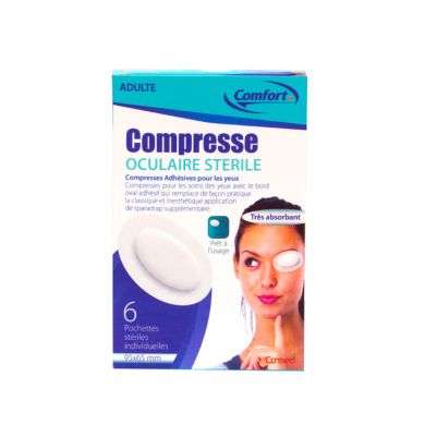 COMFORT COMPRESSE OCULAIRE STERILE ADULTE 6 POCHETTES 9565 MM COMFORT COMPRESSE OCULAIRE STERILE ADULTE 6 POCHETTES 9565 MM