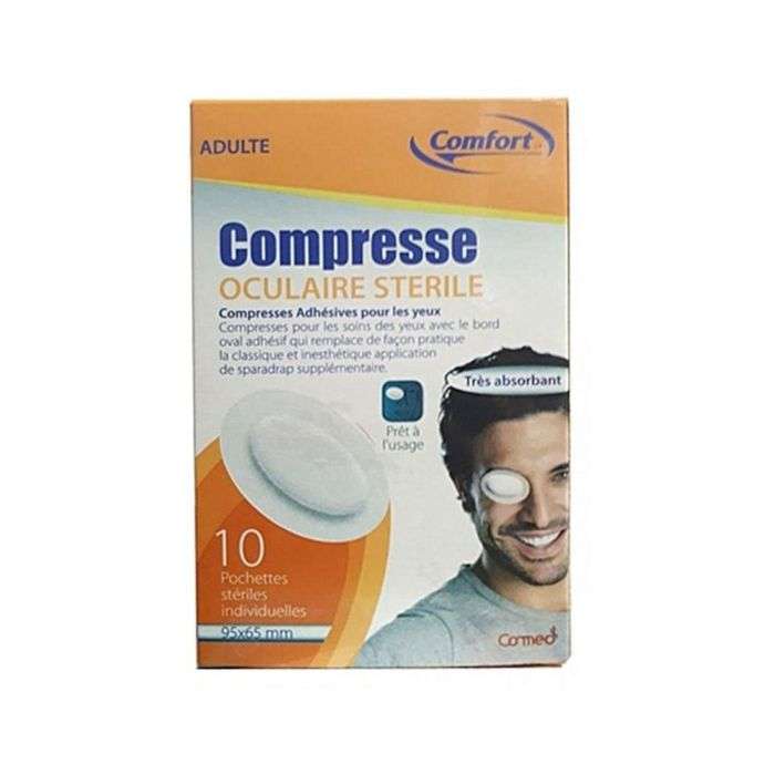 COMFORT COMPRESSE OCULAIRE STERILE ADULTE 10 POCHETTES 9565 MM COMFORT COMPRESSE OCULAIRE STERILE ADULTE 10 POCHETTES 9565 MM