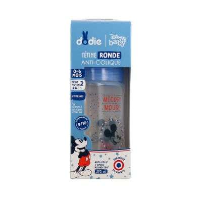 DODIE TETINE RONDE ANTI COLIQUE 0 A 6 MOIS 270 ML MICKEY MOUSE DODIE TETINE RONDE ANTI COLIQUE 0 A 6 MOIS 270 ML MICKEY MOUSE