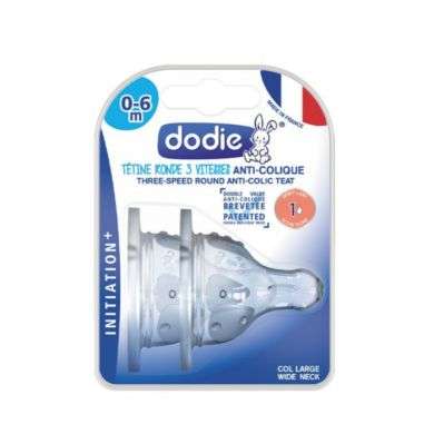 DODIE TETINE RONDE 3 VITESSES ANTI COLIQUE 0 A 6 MOIS DEBIT 1 DODIE TETINE RONDE 3 VITESSES ANTI COLIQUE 0 A 6 MOIS DEBIT 1