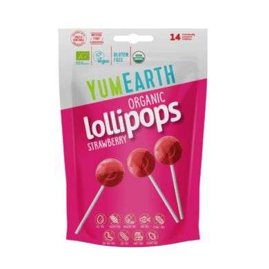 YUMEARTH LOLLIPOPS ORGANICS FRAISE PACK DE 14 YUMEARTH LOLLIPOPS ORGANICS FRAISE PACK DE 14