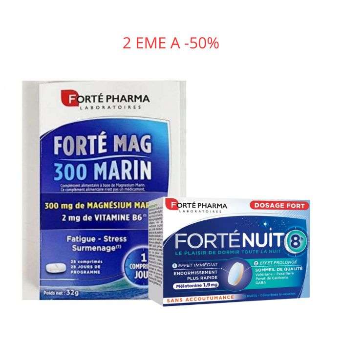 FORTE PHARMA OFFRE MAGNESIUM 300 MARIN 28 COMPRIMES + FORTE NUIT 15 COMPRIMES  FORTE PHARMA OFFRE MAGNESIUM 300 MARIN 28 COMPRIMES + FORTE NUIT 15 COMPRIMES