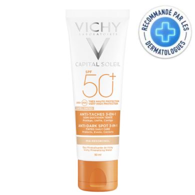 VICHY CAPITAL SOLEIL SOIN ANTI TACHES TEINTE 3 EN 1 SPF50+ VICHY CAPITAL SOLEIL SOIN ANTI TACHES TEINTE 3 EN 1 SPF50+