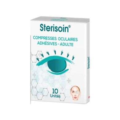STERISOIN COMPRESSES OCULAIRES OPAQUES ADHESIVES ADULTE 10 UNITES STERISOIN COMPRESSES OCULAIRES OPAQUES ADHESIVES ADULTE 10 UNITES