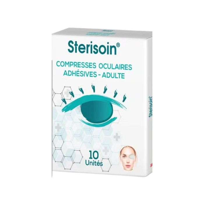 STERISOIN COMPRESSES OCULAIRES OPAQUES ADHESIVES ADULTE 10 UNITES STERISOIN COMPRESSES OCULAIRES OPAQUES ADHESIVES ADULTE 10 UNITES