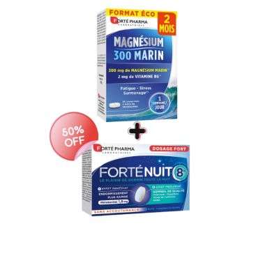 FORTE PHARMA OFFRE MAGNESIUM 300 MARIN 56 COMPRIMES + FORTE NUIT 15 COMPRIMES  FORTE PHARMA OFFRE MAGNESIUM 300 MARIN 56 COMPRIMES + FORTE NUIT 15 COMPRIMES