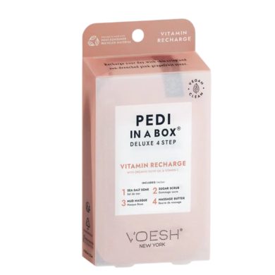 VOESH NEW YORK PEDI IN A BOX DELUXE 4 STEP VITAMIN RECHARGE WITH ORGANIC OLIVE OIL AND VITAMIN C VOESH NEW YORK PEDI IN A BOX DELUXE 4 STEP VITAMIN RECHARGE WITH ORGANIC OLIVE OIL AND VITAMIN C