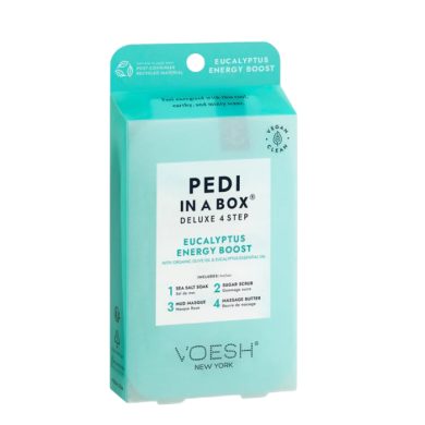 VOESH NEW YORK PEDI IN A BOX DELUXE 4 STEP EUCALYPTUS ENERGY BOOST WITH ORGANIC OLIVE OIL AND EUCALYPTUS ESSENTIAL OIL VOESH NEW YORK PEDI IN A BOX DELUXE 4 STEP EUCALYPTUS ENERGY BOOST WITH ORGANIC OLIVE OIL AND EUCALYPTUS ESSENTIAL OIL