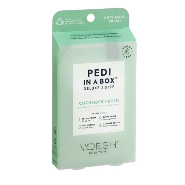 VOESH NEW YORK PEDI IN A BOX DELUXE 4 STEP CUCUMBER FRESH WITH ORGANIC OLIVE OIL AND CUCUMBER EXTRACT VOESH NEW YORK PEDI IN A BOX DELUXE 4 STEP CUCUMBER FRESH WITH ORGANIC OLIVE OIL AND CUCUMBER EXTRACT