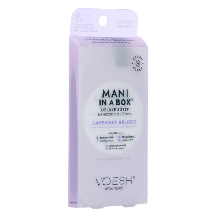 VOESH NEW YORK MANI IN A BOX DELUXE 3 STEP LAVENDER RELIEVE VOESH NEW YORK MANI IN A BOX DELUXE 3 STEP LAVENDER RELIEVE