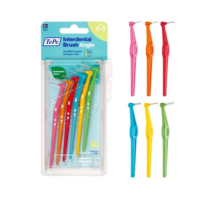 TEPE PACK DE 6 BROSSETTE INTERDENTAIRE ANGLE TAILLE 0-5 TEPE PACK DE 6 BROSSETTE INTERDENTAIRE ANGLE TAILLE 0-5