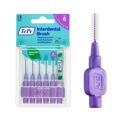 TEPE PACK DE 6 BROSSETTE INTERDENTAIRE TAILLE 6 TEPE PACK DE 6 BROSSETTE INTERDENTAIRE TAILLE 6